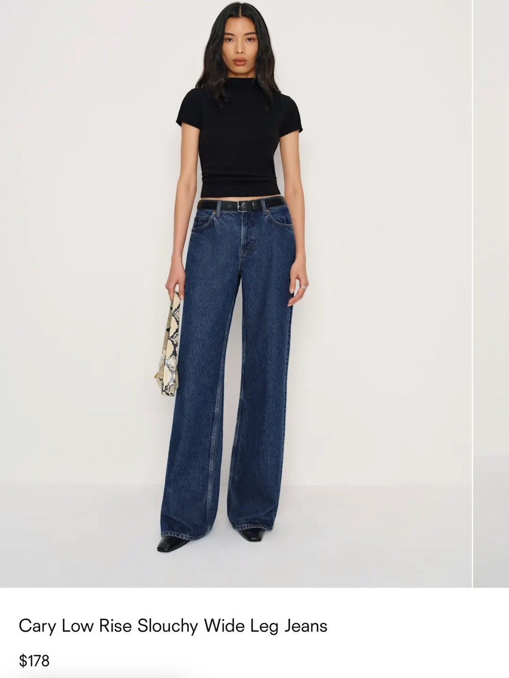 Reformation Cary Low Rise Slouchy Wide Leg Jeans Blue - Size 29
